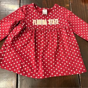 Red Polka Dot Long Sleeve FSU Infant 6-18 months Dress or Shirt